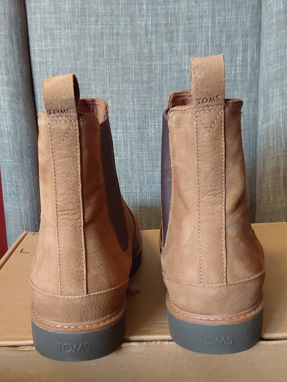 Toms Griffin Men's Brown Leather Chelsea Boots Size 12